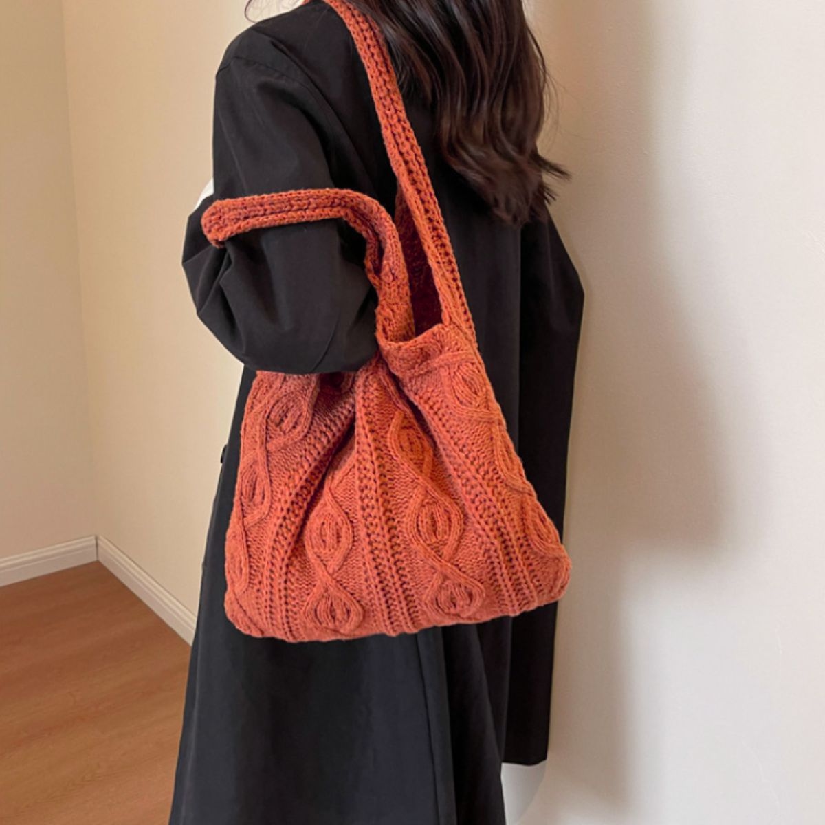 Bag/ケーブル編みニットバッグ ST/No.26052