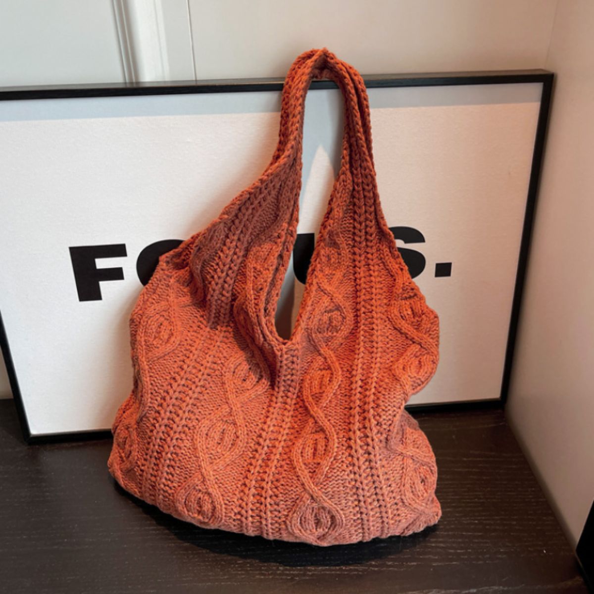 Bag/ケーブル編みニットバッグ ST/No.26052