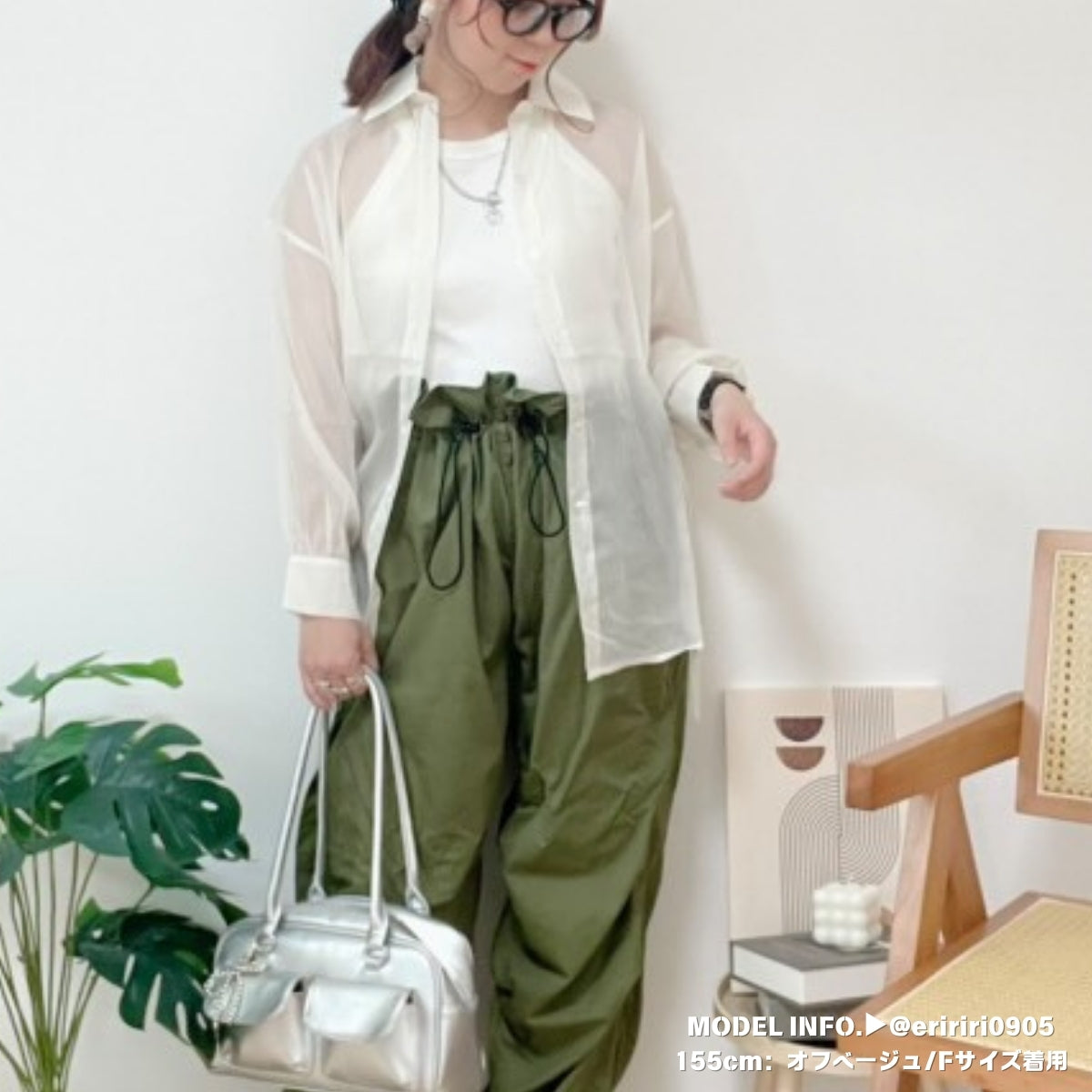 Tops/ シアーシャツ 脇リボン ST/No.27261