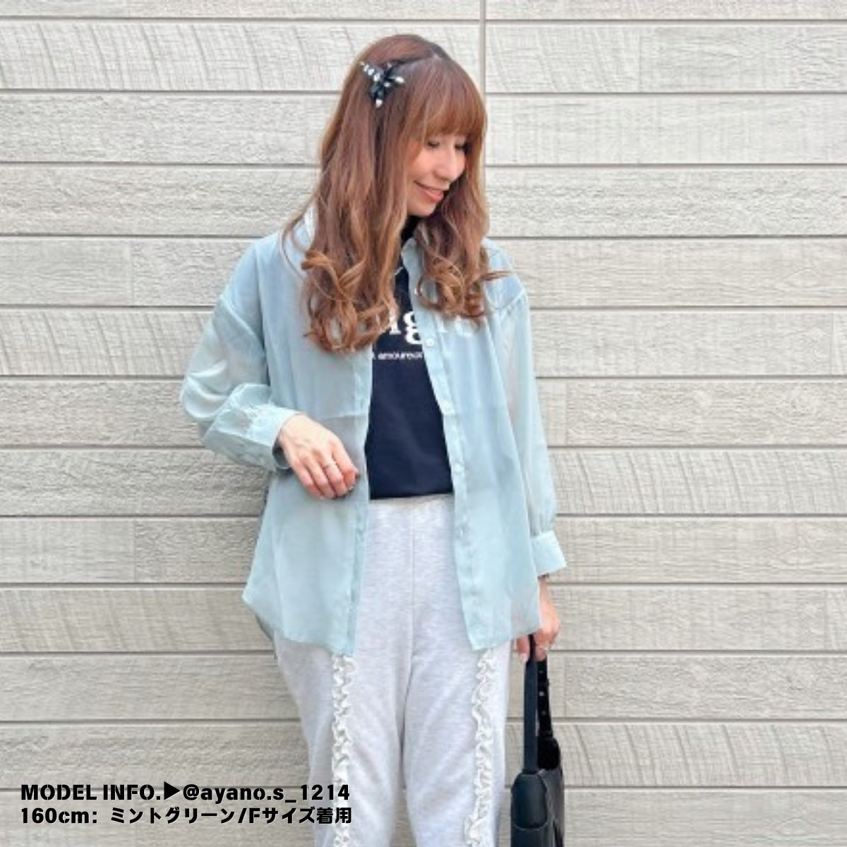 Tops/ シアーシャツ 脇リボン ST/No.27261