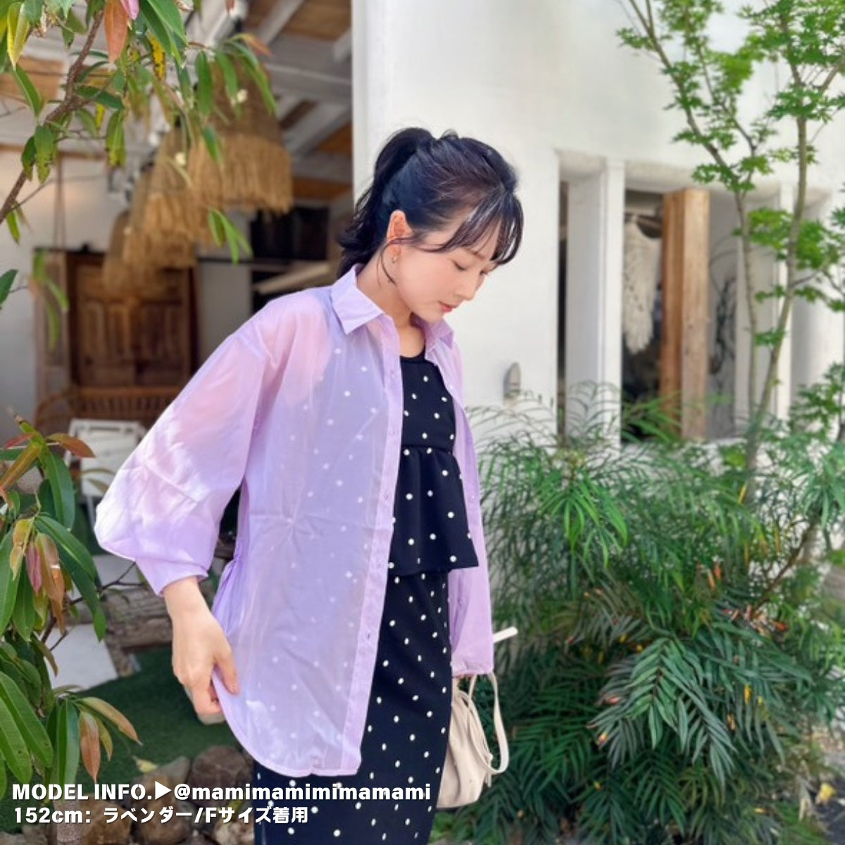 Tops/ シアーシャツ 脇リボン ST/No.27261