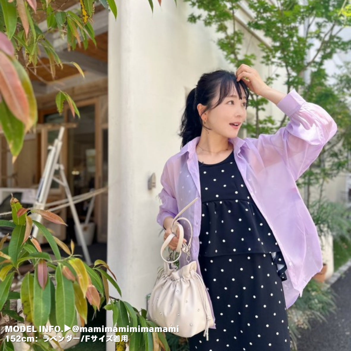 Tops/ シアーシャツ 脇リボン ST/No.27261