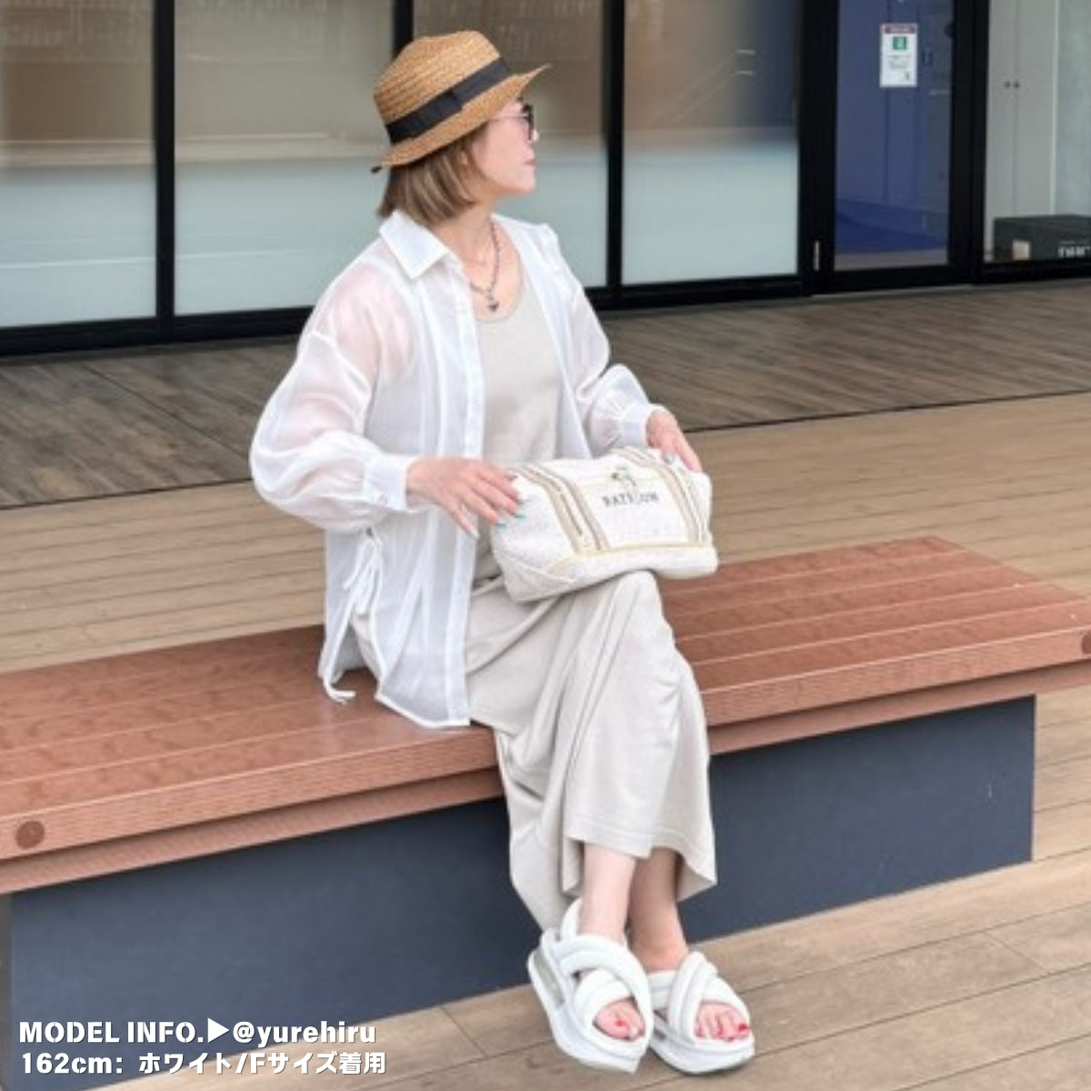 Tops/ シアーシャツ 脇リボン ST/No.27261