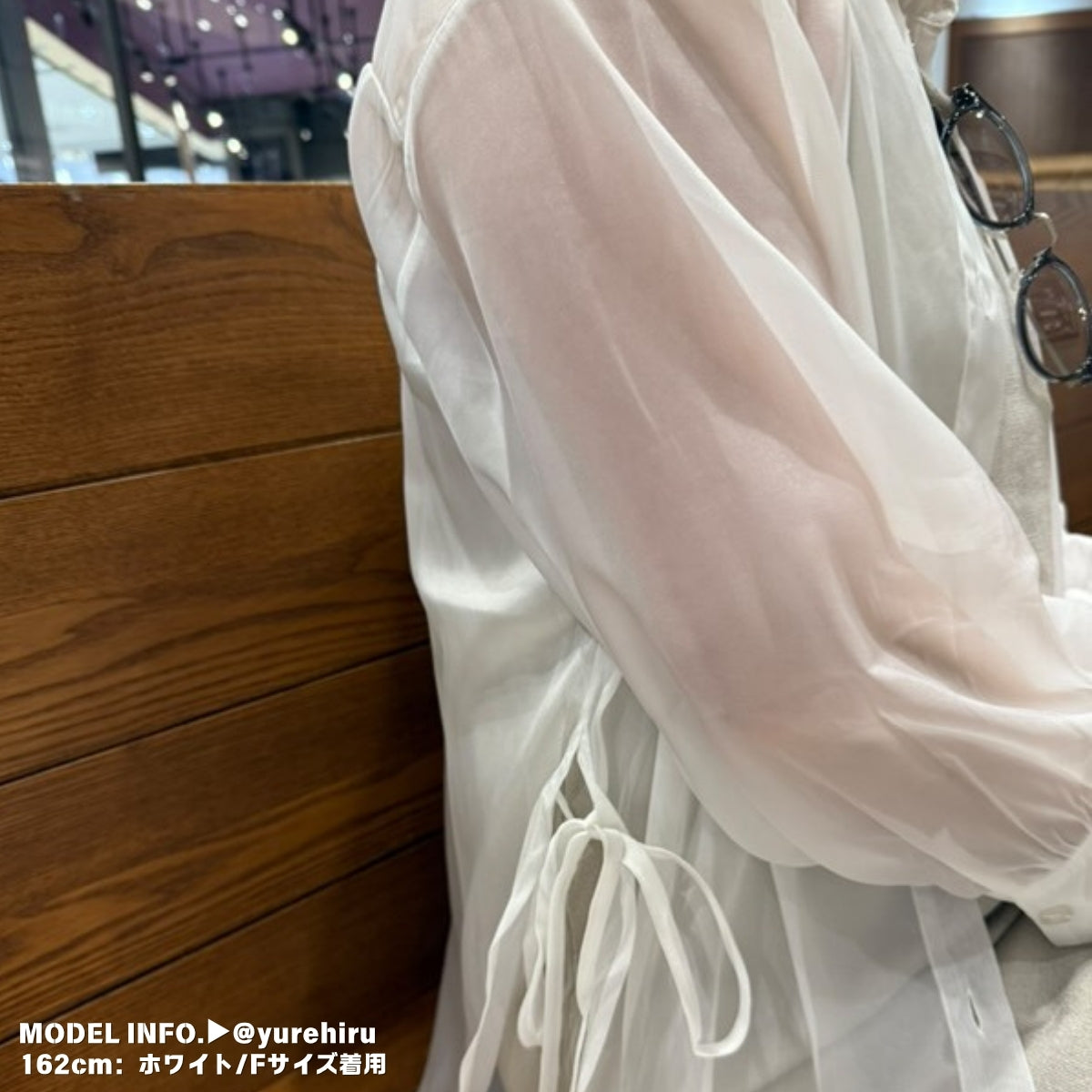 Tops/ シアーシャツ 脇リボン ST/No.27261