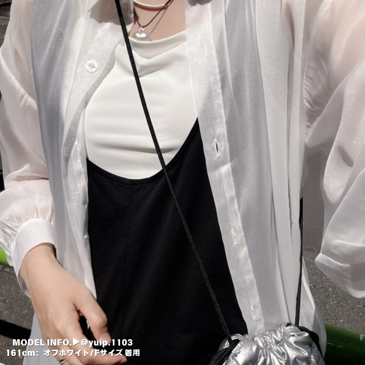 Tops/ シアーシャツ 脇リボン ST/No.27261