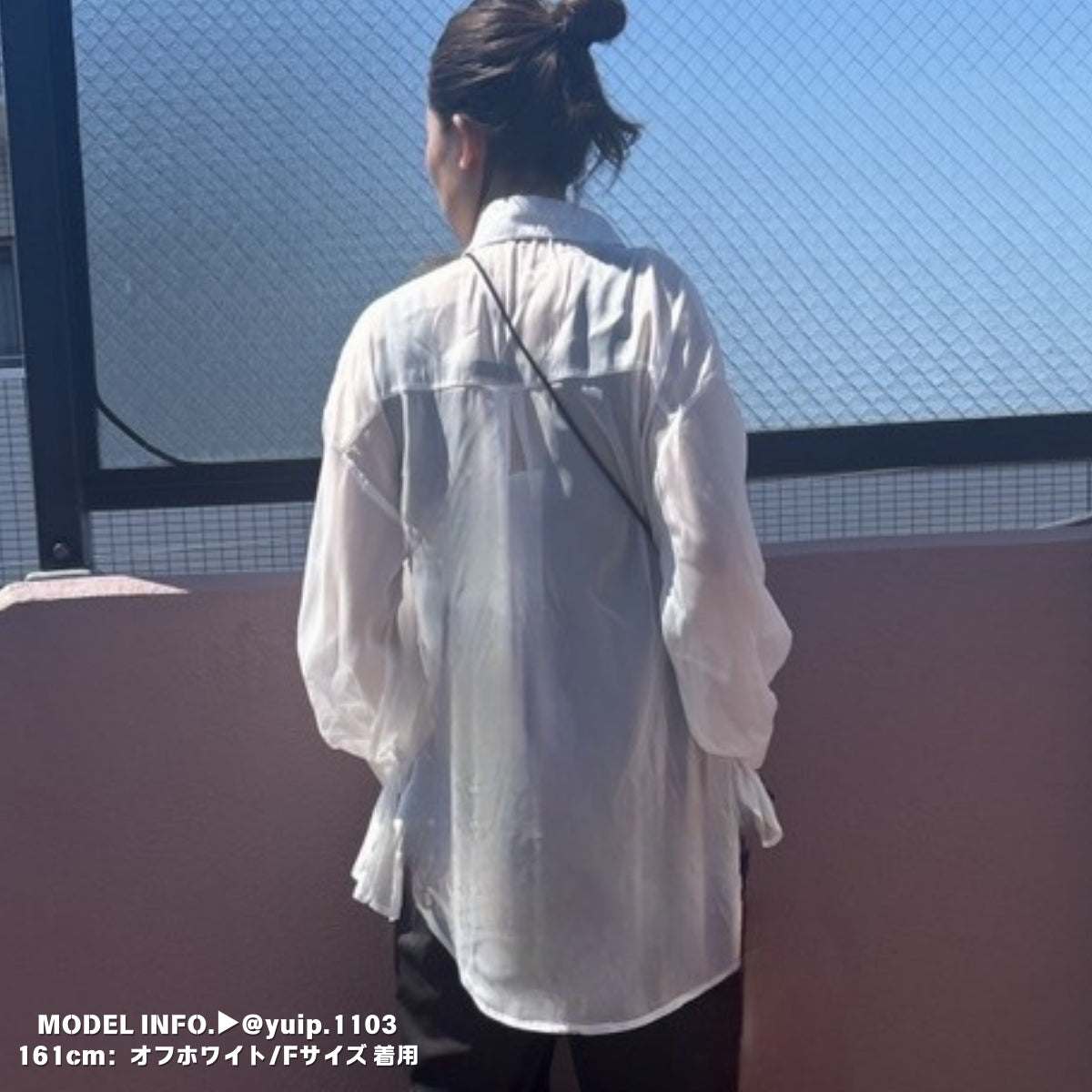 Tops/ シアーシャツ 脇リボン ST/No.27261