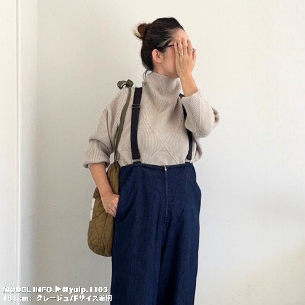 Knit/ダイヤ柄ハイネックニットトップス ST/No.27789