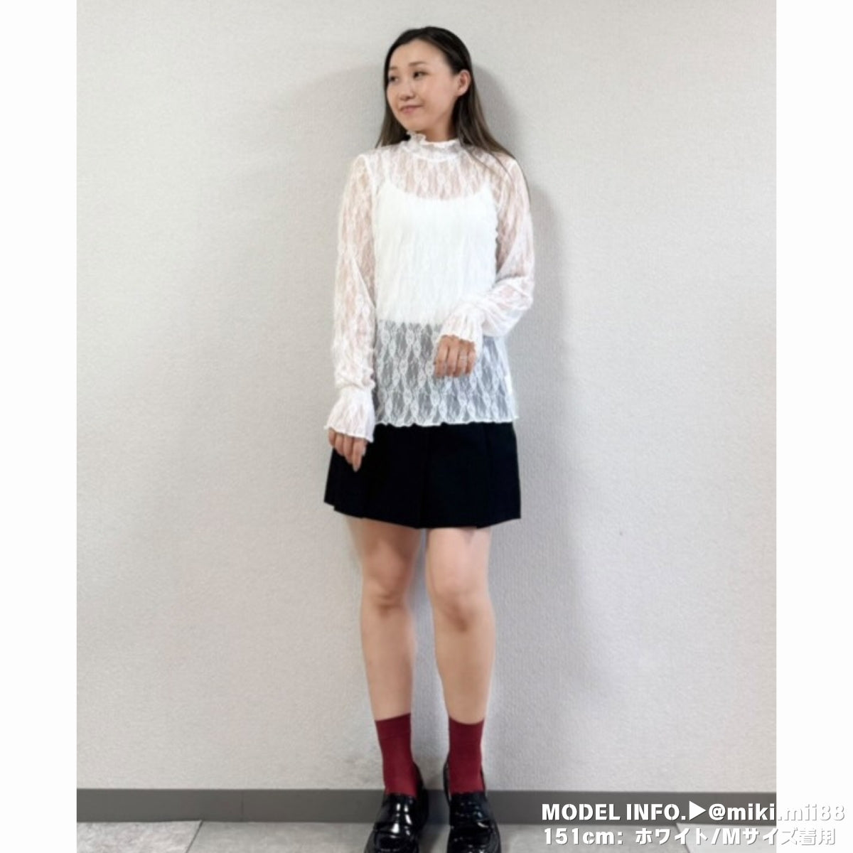 Blouse/ハイネックシアー小花長袖トップス ST/No.27828