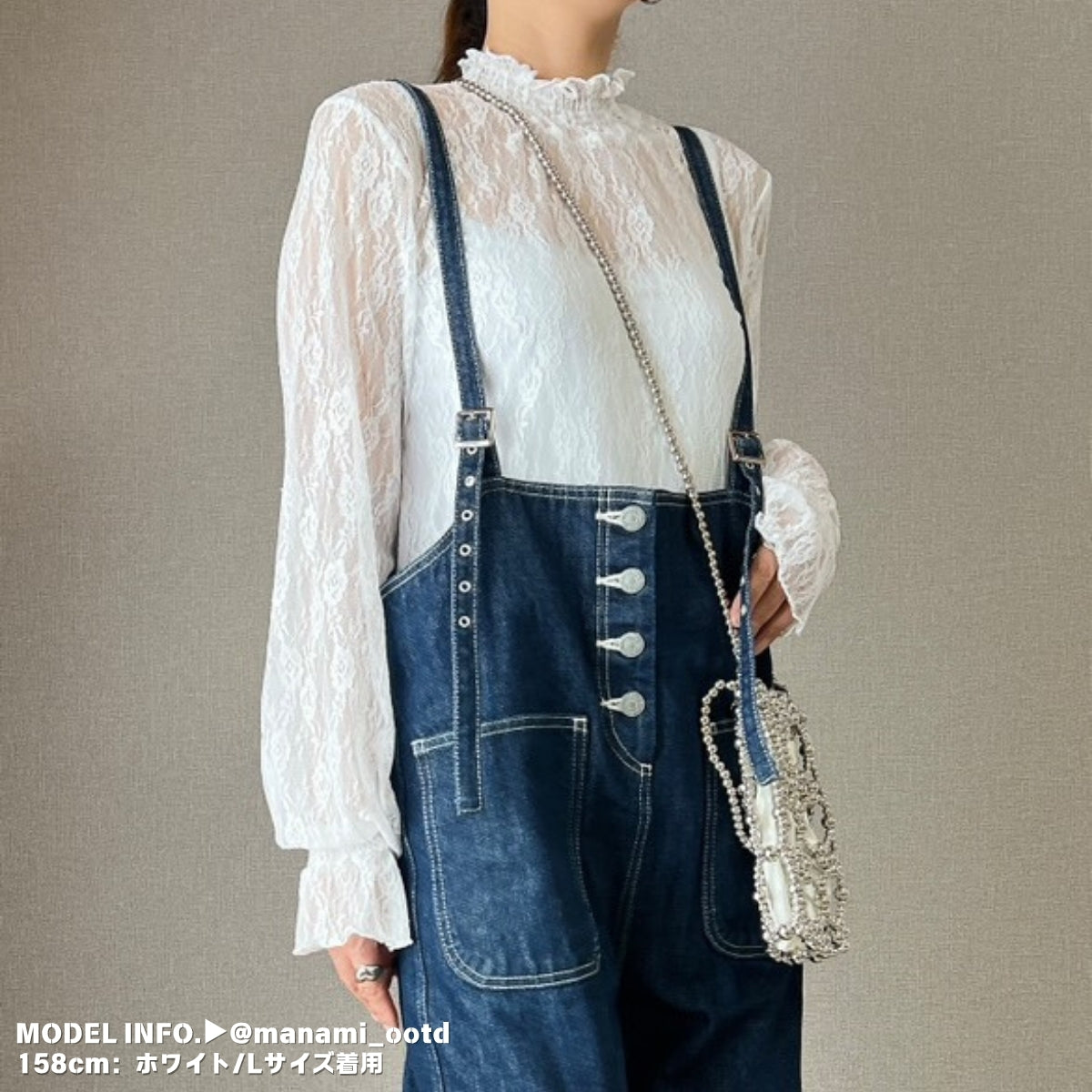 Blouse/ハイネックシアー小花長袖トップス ST/No.27828