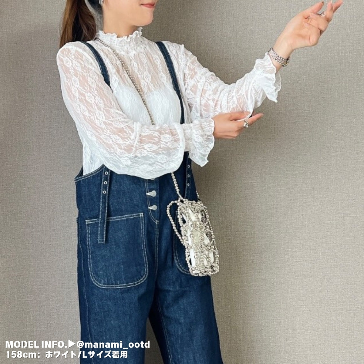Blouse/ハイネックシアー小花長袖トップス ST/No.27828