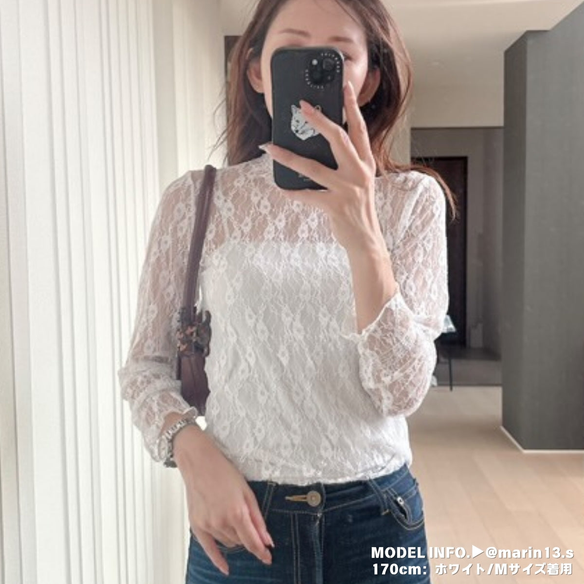 Blouse/ハイネックシアー小花長袖トップス ST/No.27828