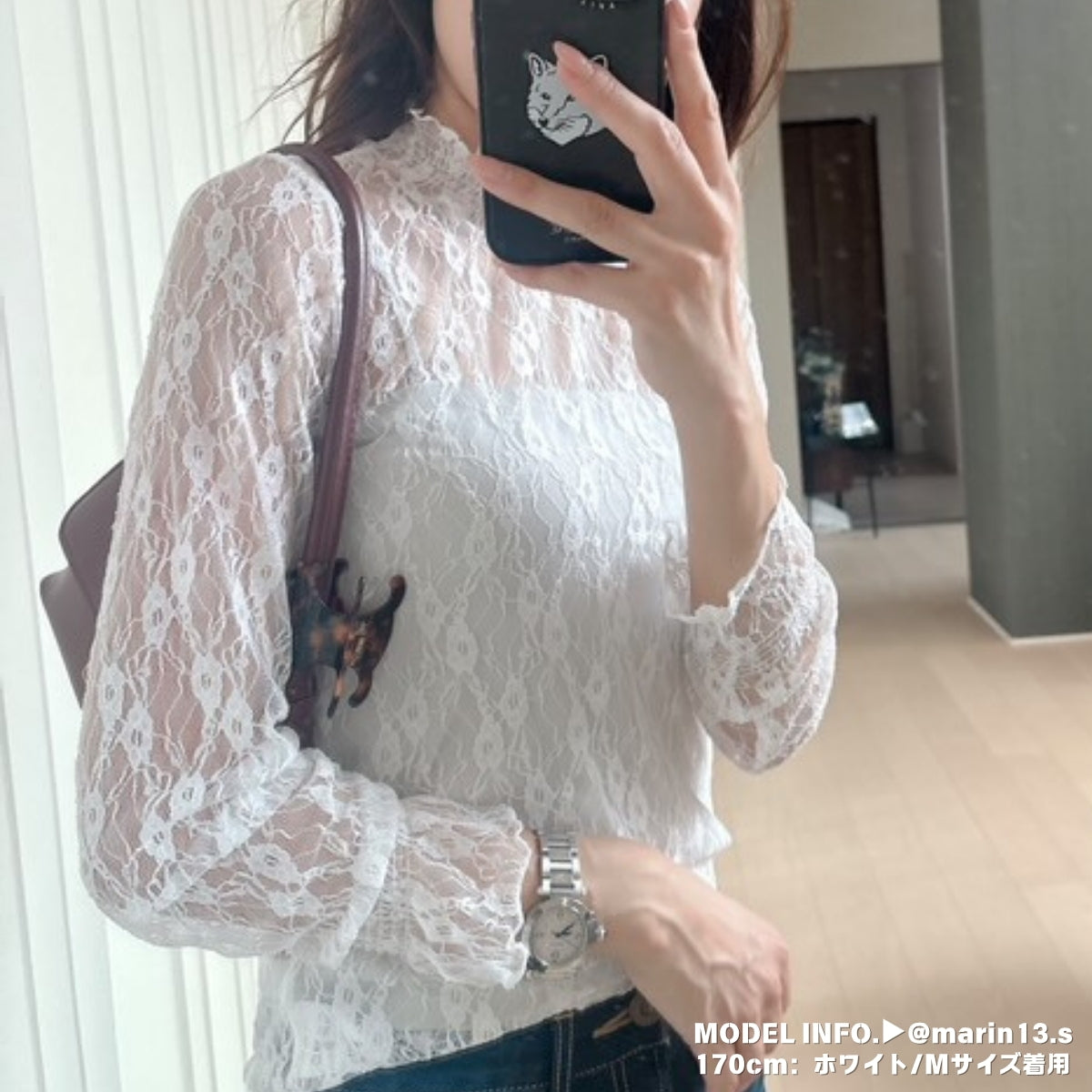 Blouse/ハイネックシアー小花長袖トップス ST/No.27828