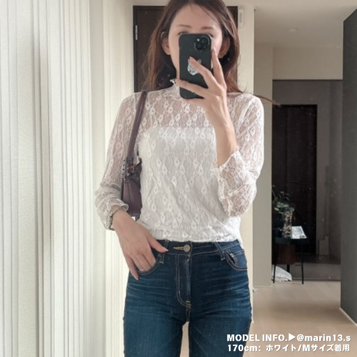 Blouse/ハイネックシアー小花長袖トップス ST/No.27828