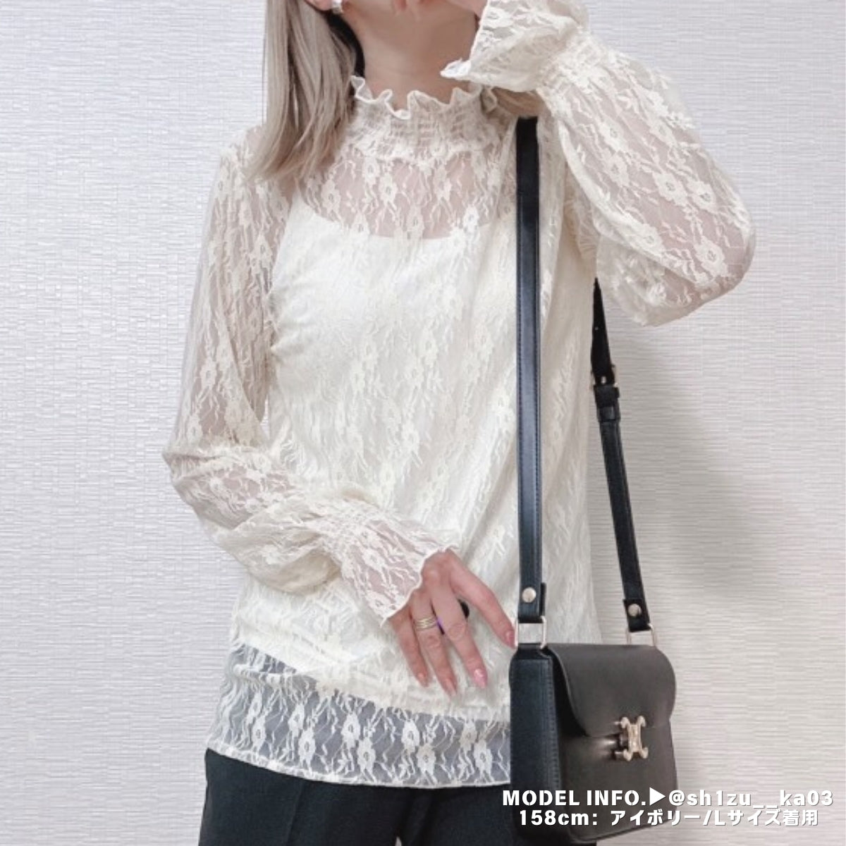 Blouse/ハイネックシアー小花長袖トップス ST/No.27828