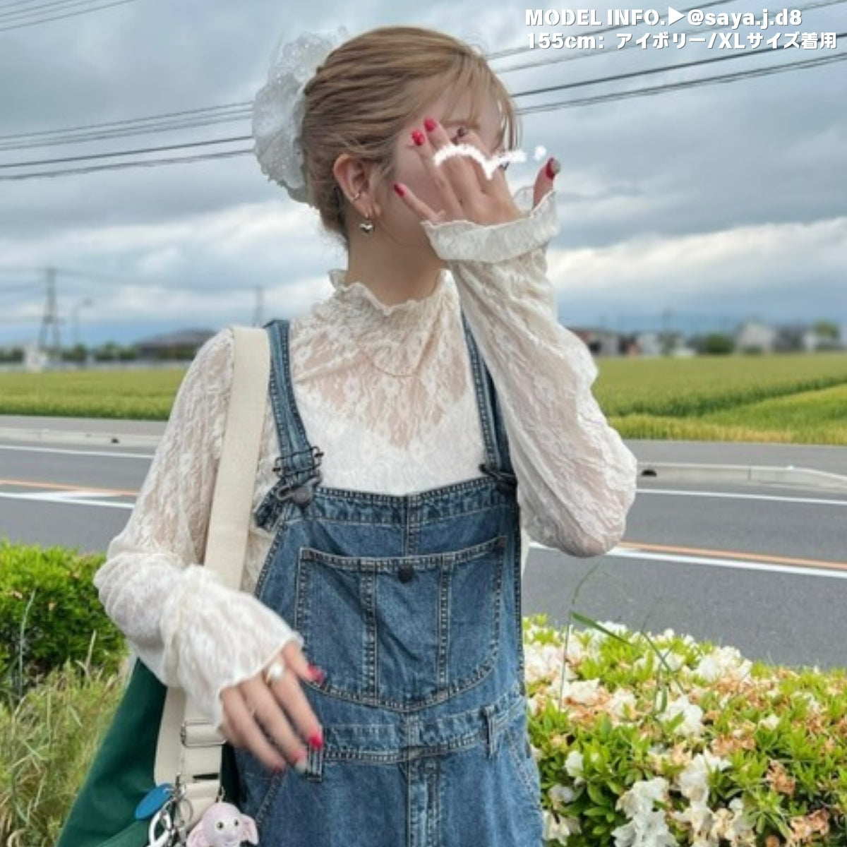 Blouse/ハイネックシアー小花長袖トップス ST/No.27828