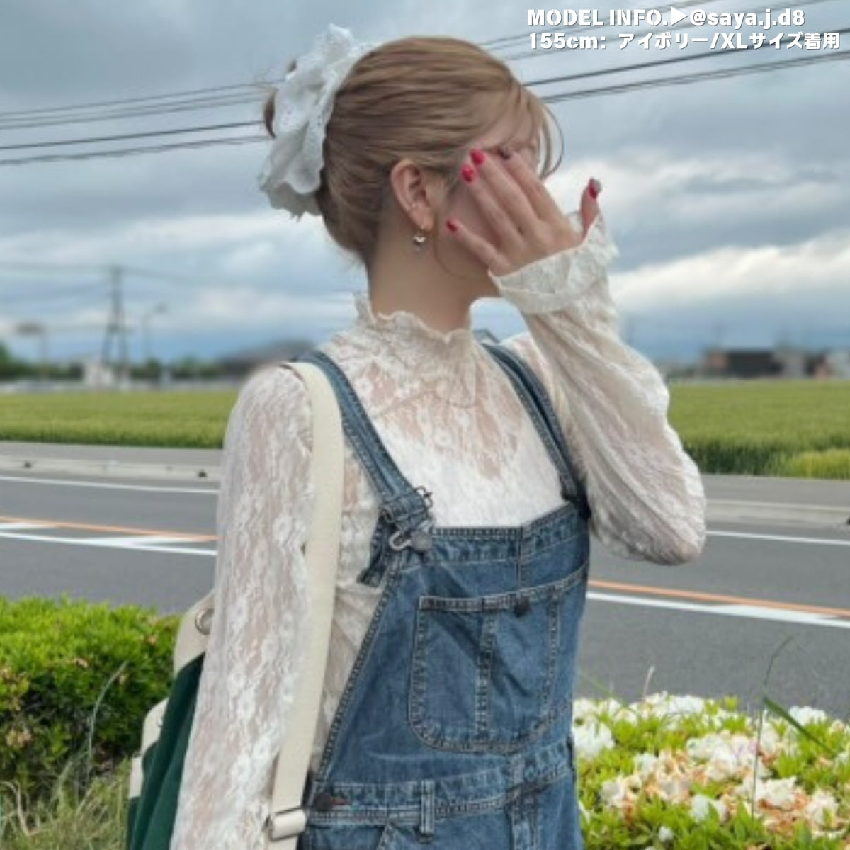 Blouse/ハイネックシアー小花長袖トップス ST/No.27828