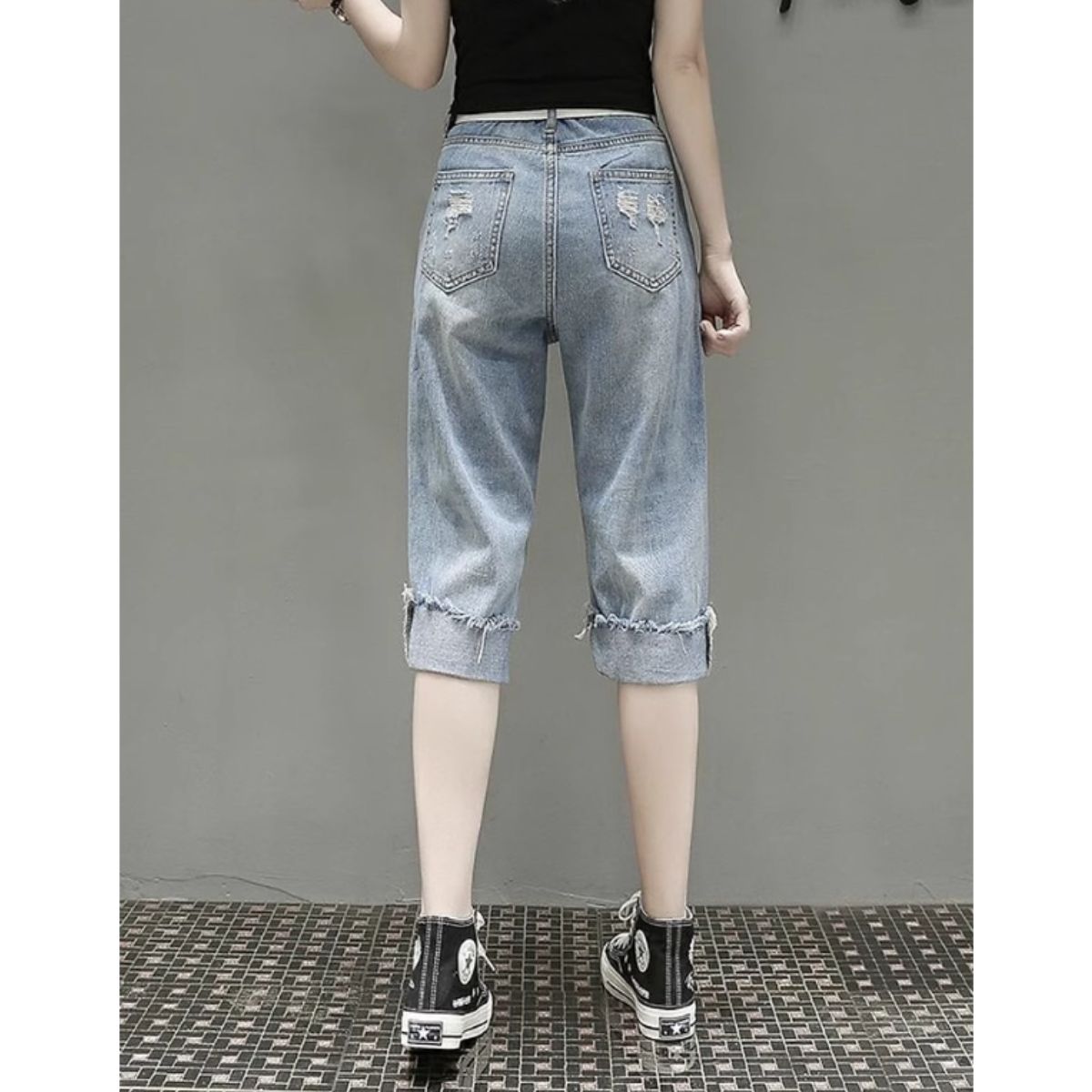 Pants/ダメージデニムハーフパンツ ST/No.27880