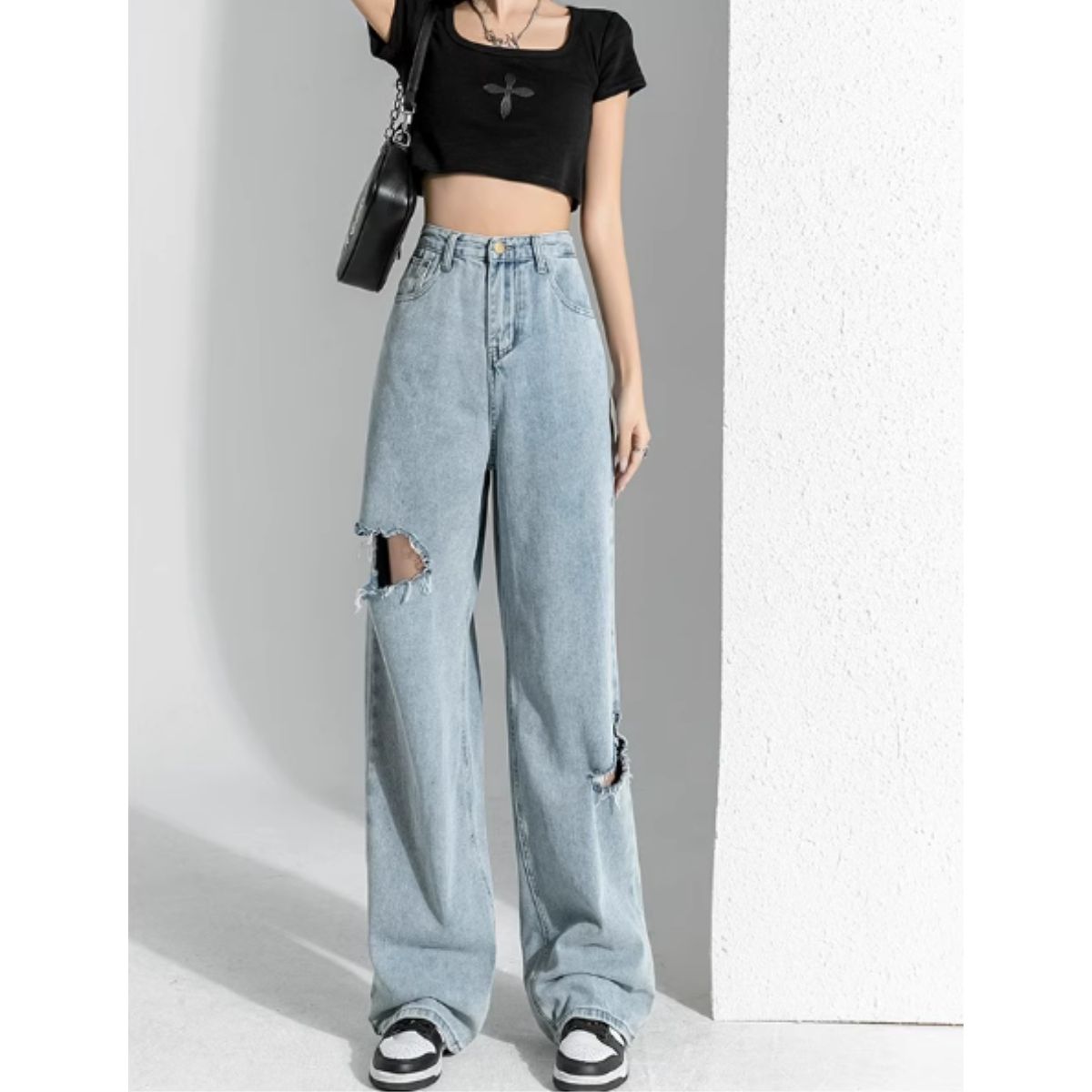 Pants/サイドカットダメージワイドパンツ ST/No.27903