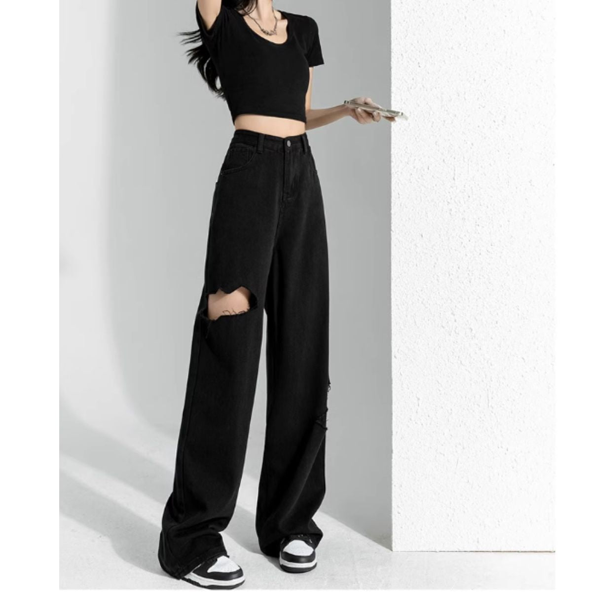 Pants/サイドカットダメージワイドパンツ ST/No.27903