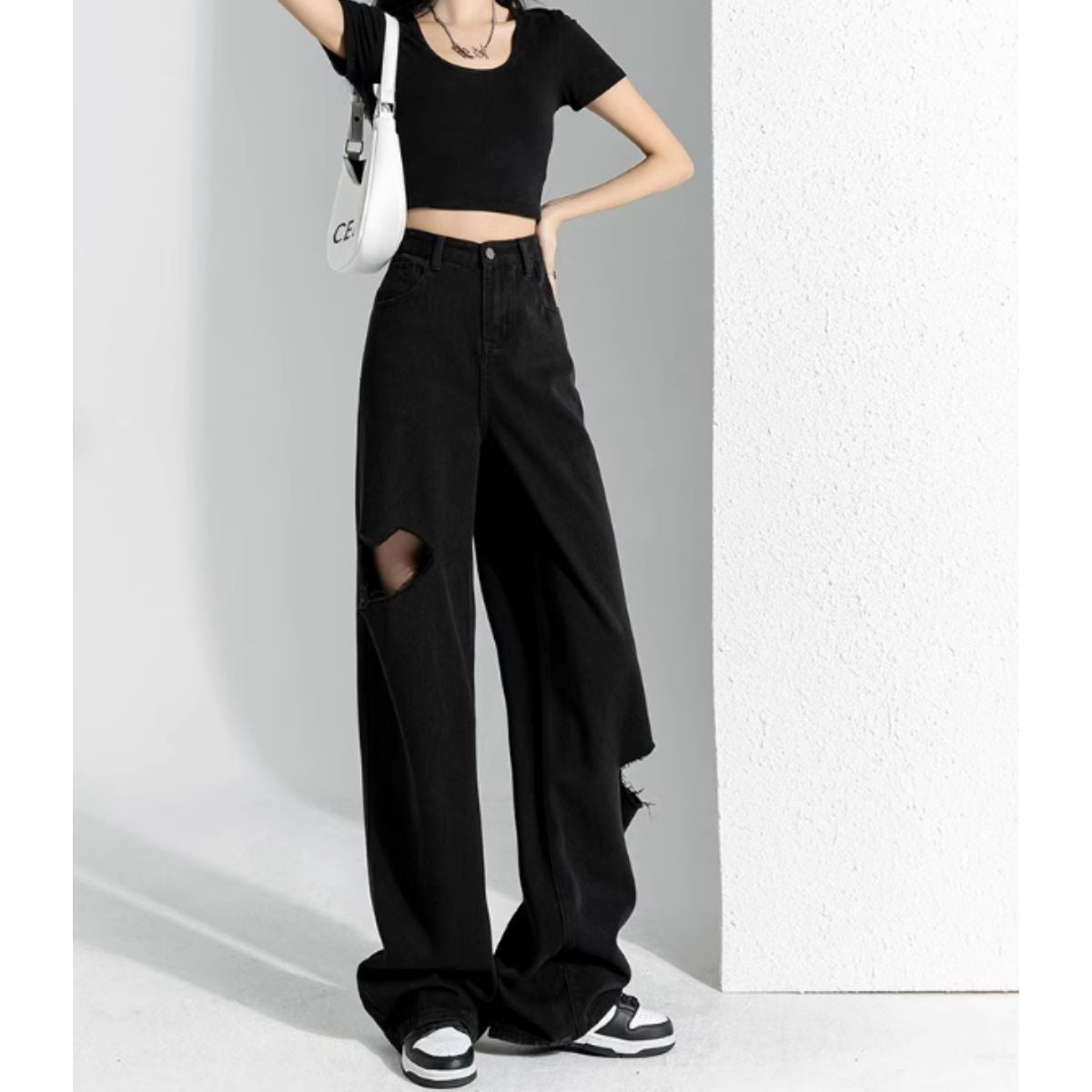 Pants/サイドカットダメージワイドパンツ ST/No.27903