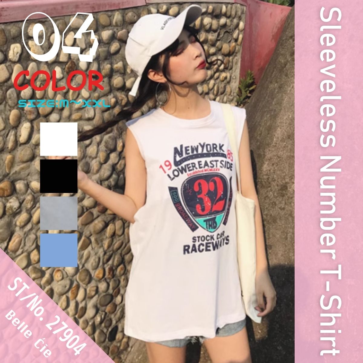 T-Shirts/ナンバーPtノースリーブTシャツ ST/No.27904