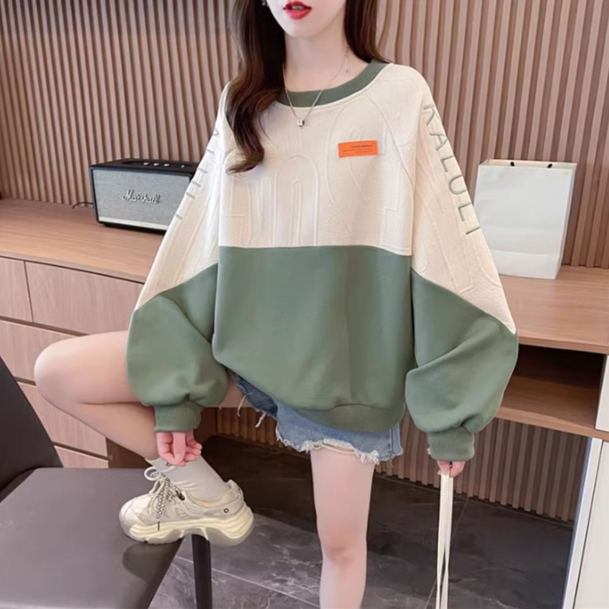 Tops/バイカラーロゴライントレーナー ST/No.27960