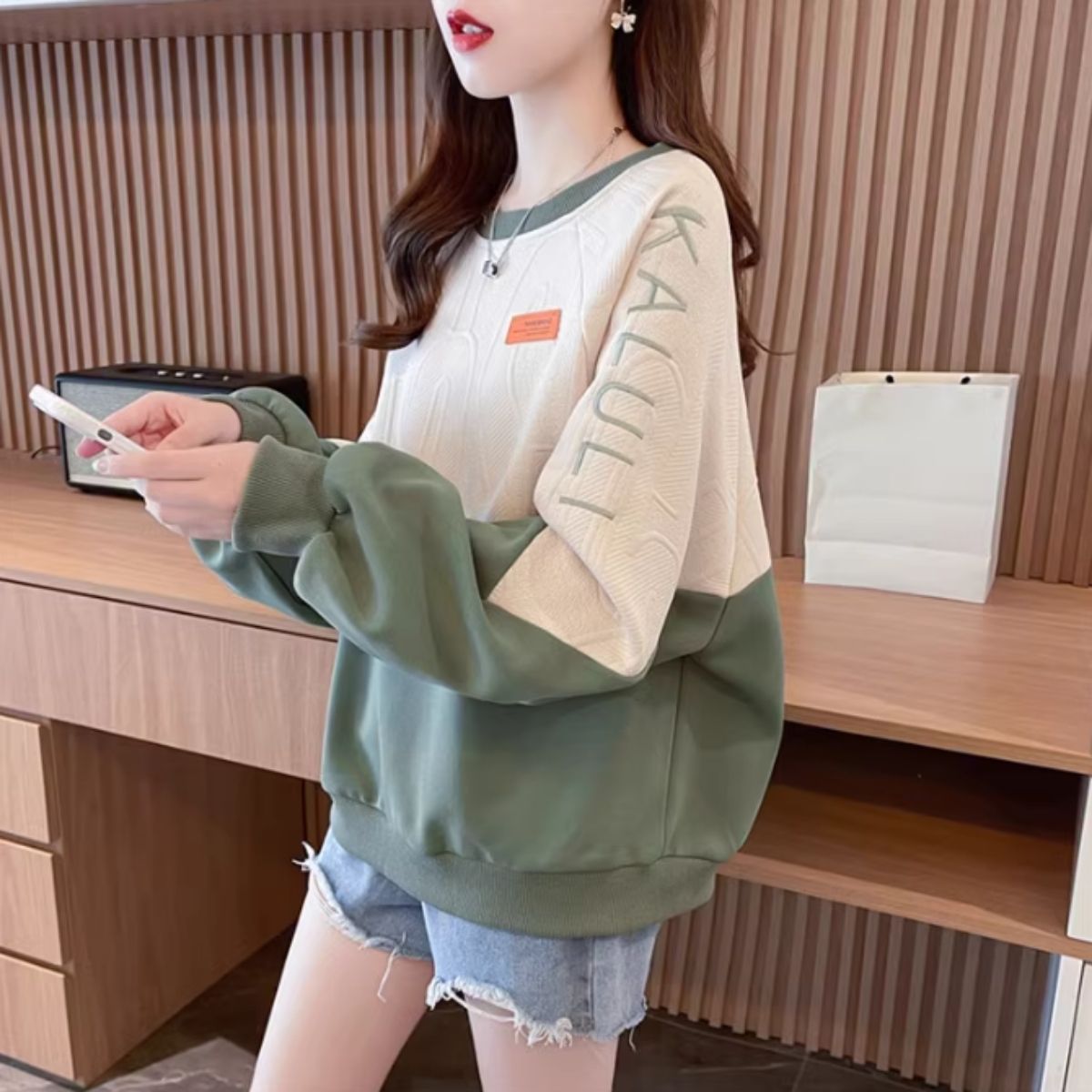 Tops/バイカラーロゴライントレーナー ST/No.27960