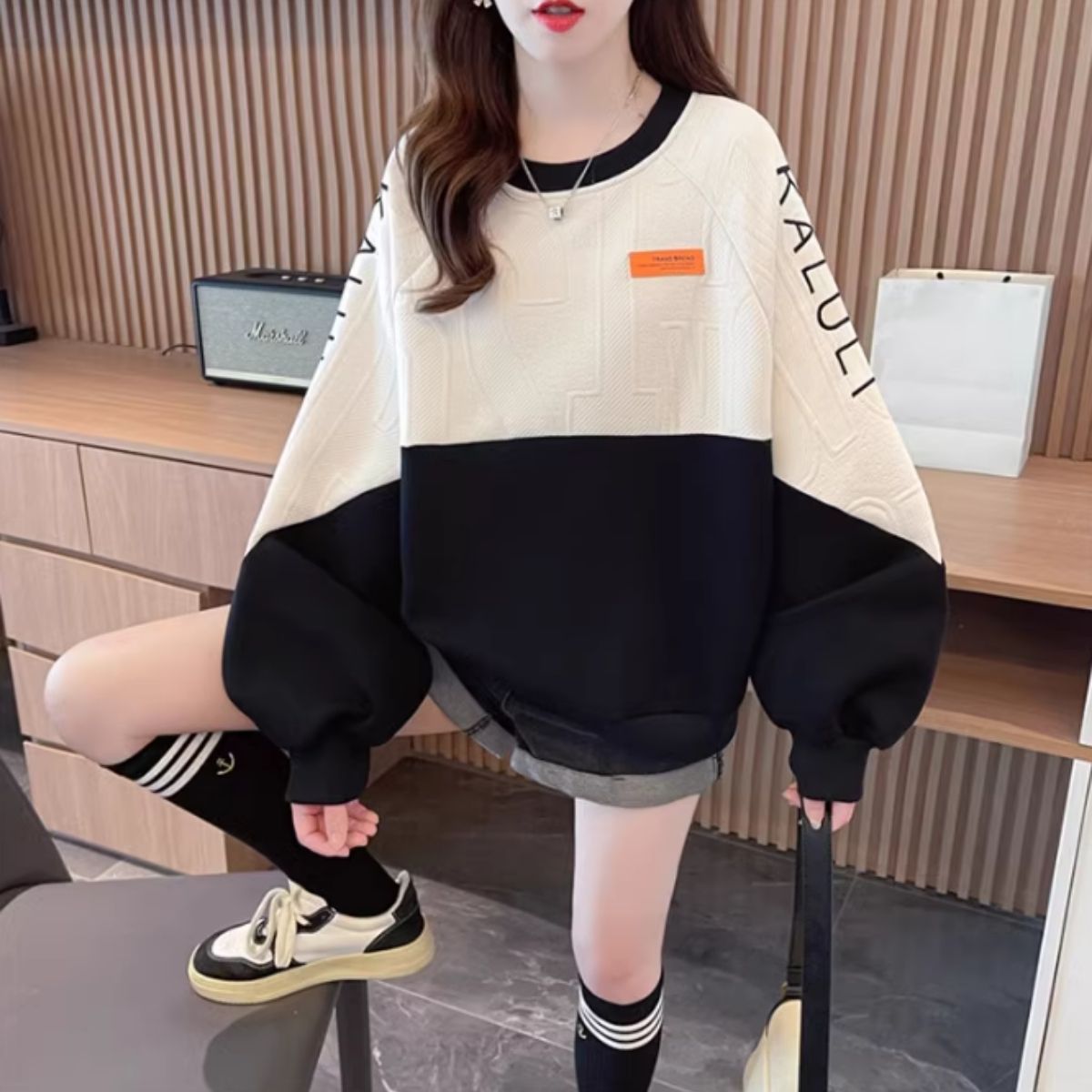 Tops/バイカラーロゴライントレーナー ST/No.27960