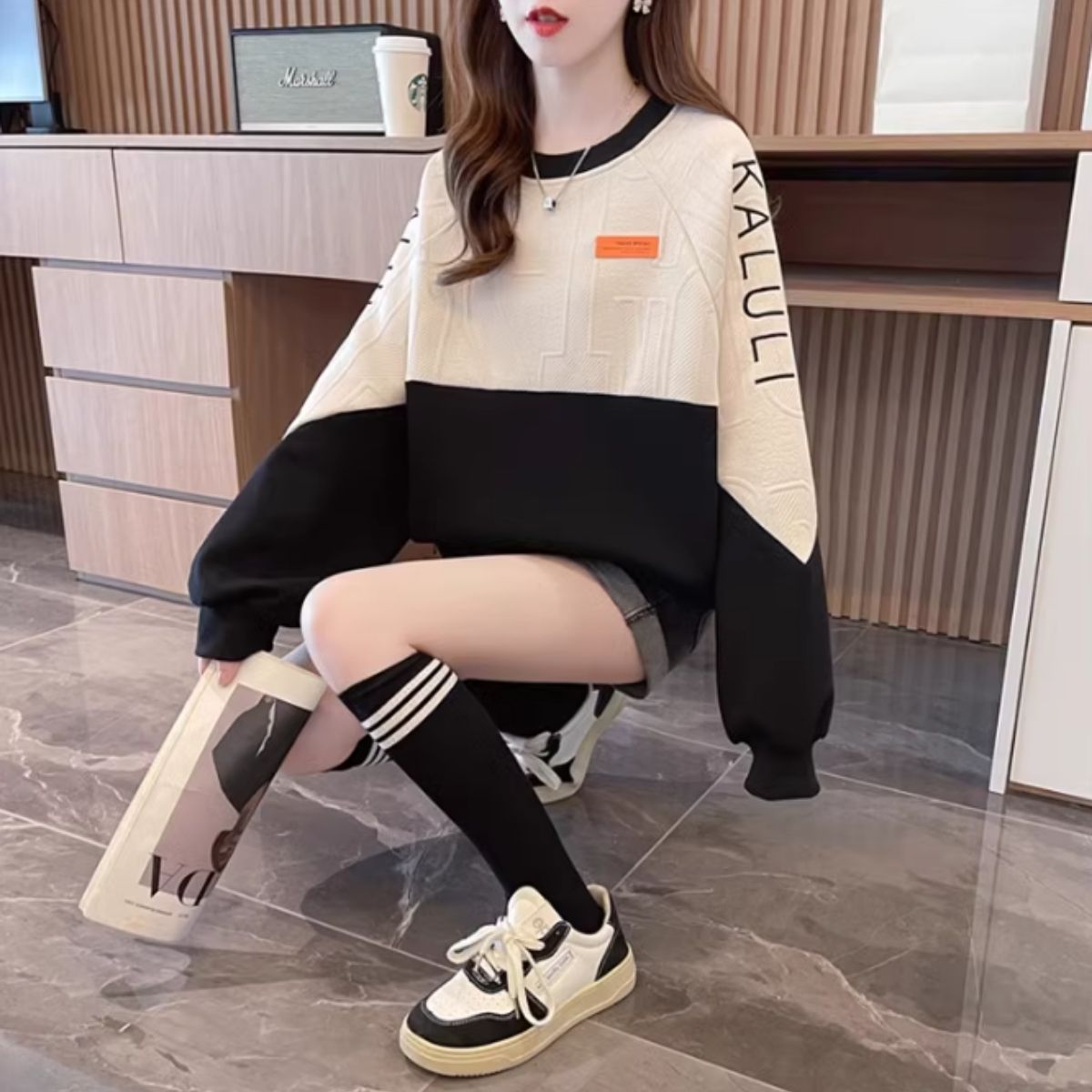 Tops/バイカラーロゴライントレーナー ST/No.27960