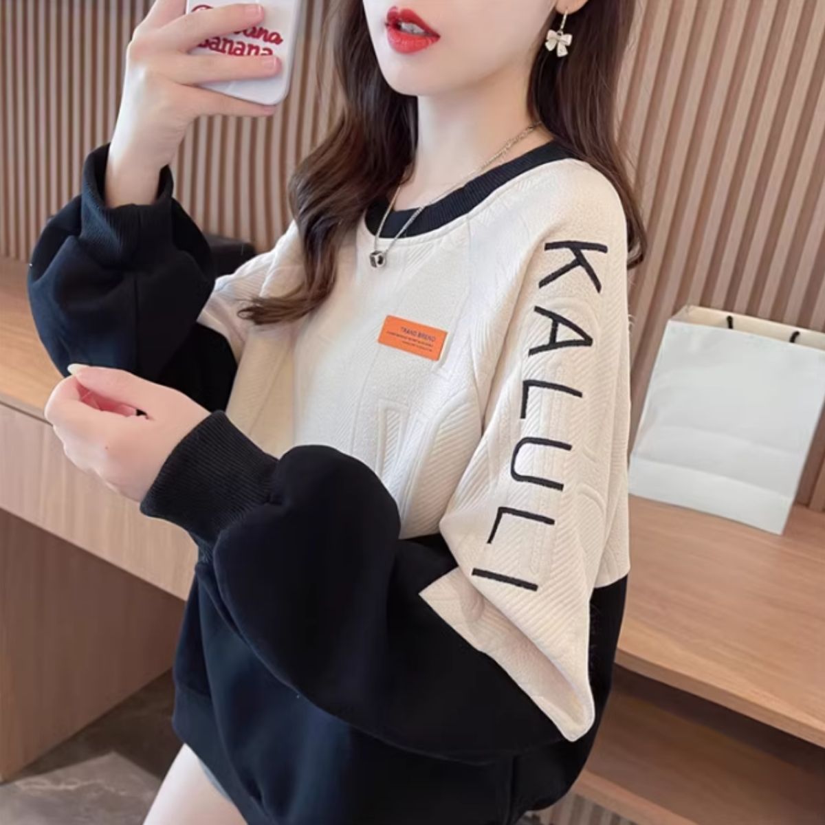 Tops/バイカラーロゴライントレーナー ST/No.27960