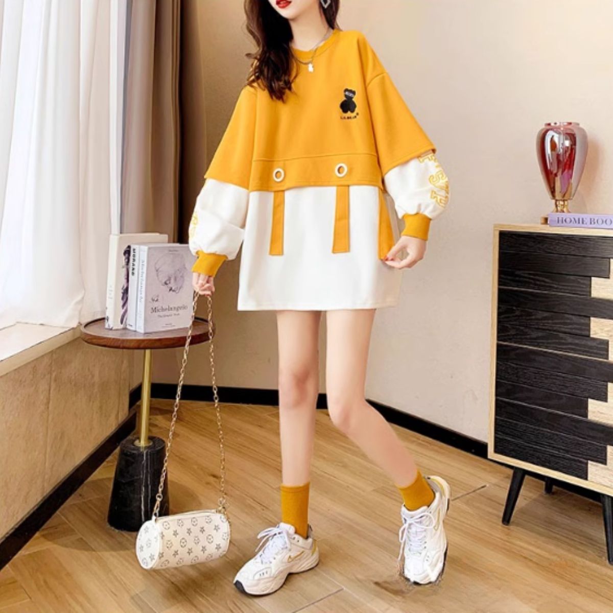 Tops/バイカラーワンポイントトレーナー ST/No.27966