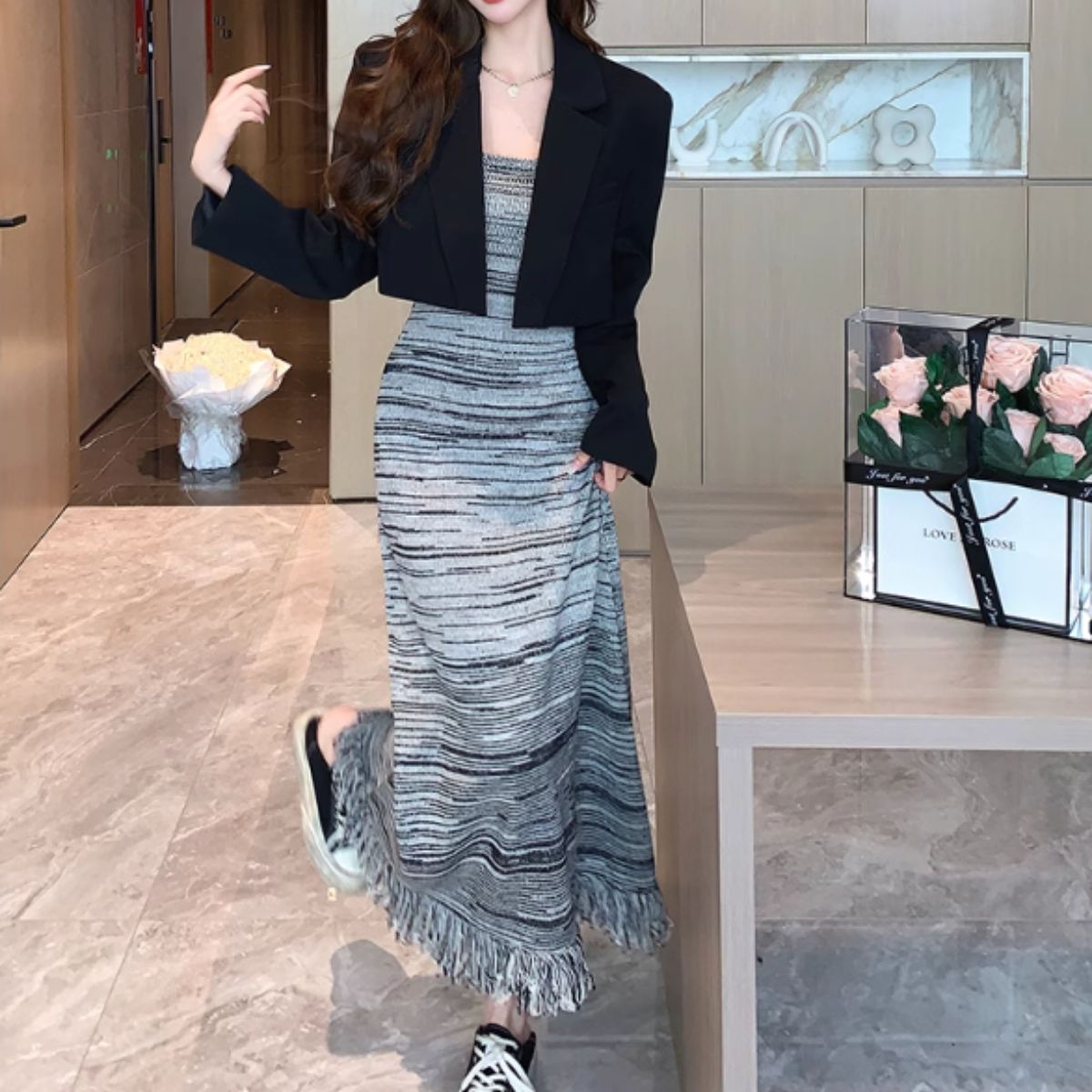 Dress/グラデニットロングワンピース ST/No.27978