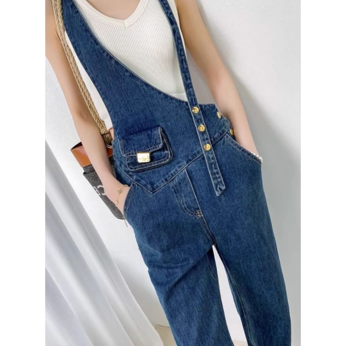 Overalls/アシメショルダーデニムサロペット ST/No.27999