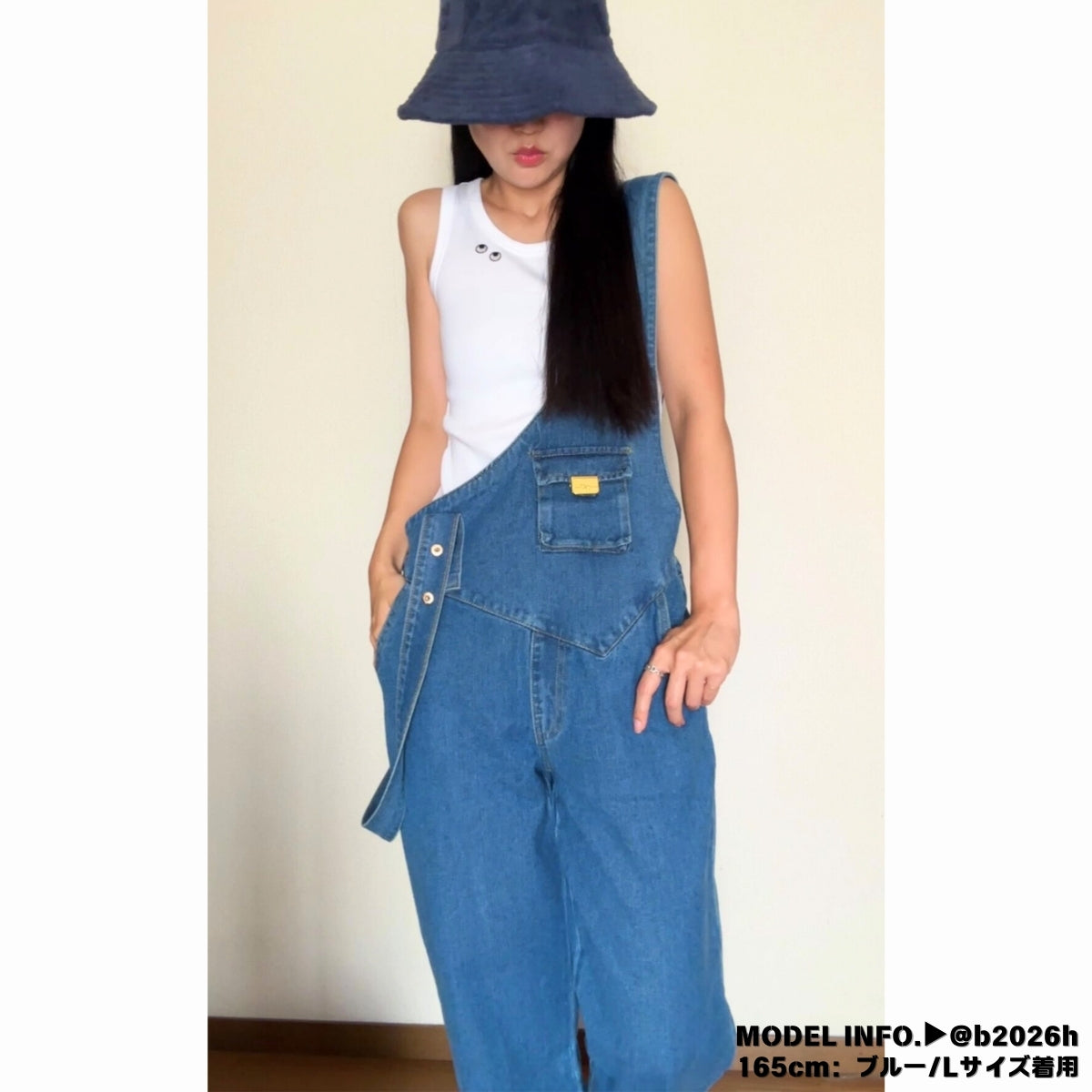 Overalls/アシメショルダーデニムサロペット ST/No.27999