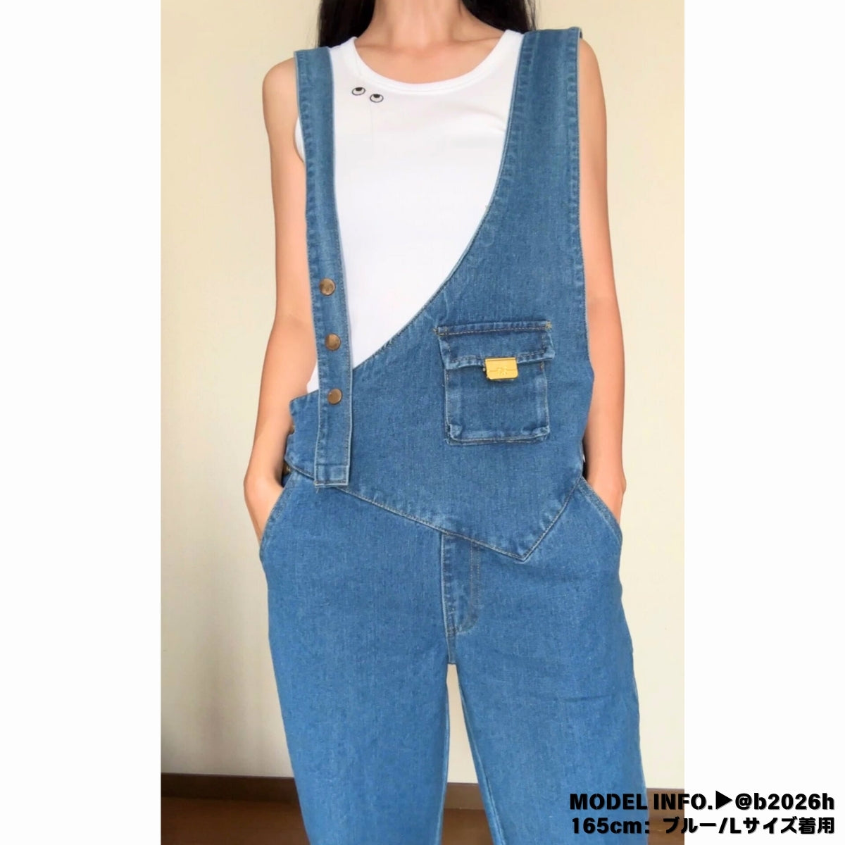 Overalls/アシメショルダーデニムサロペット ST/No.27999