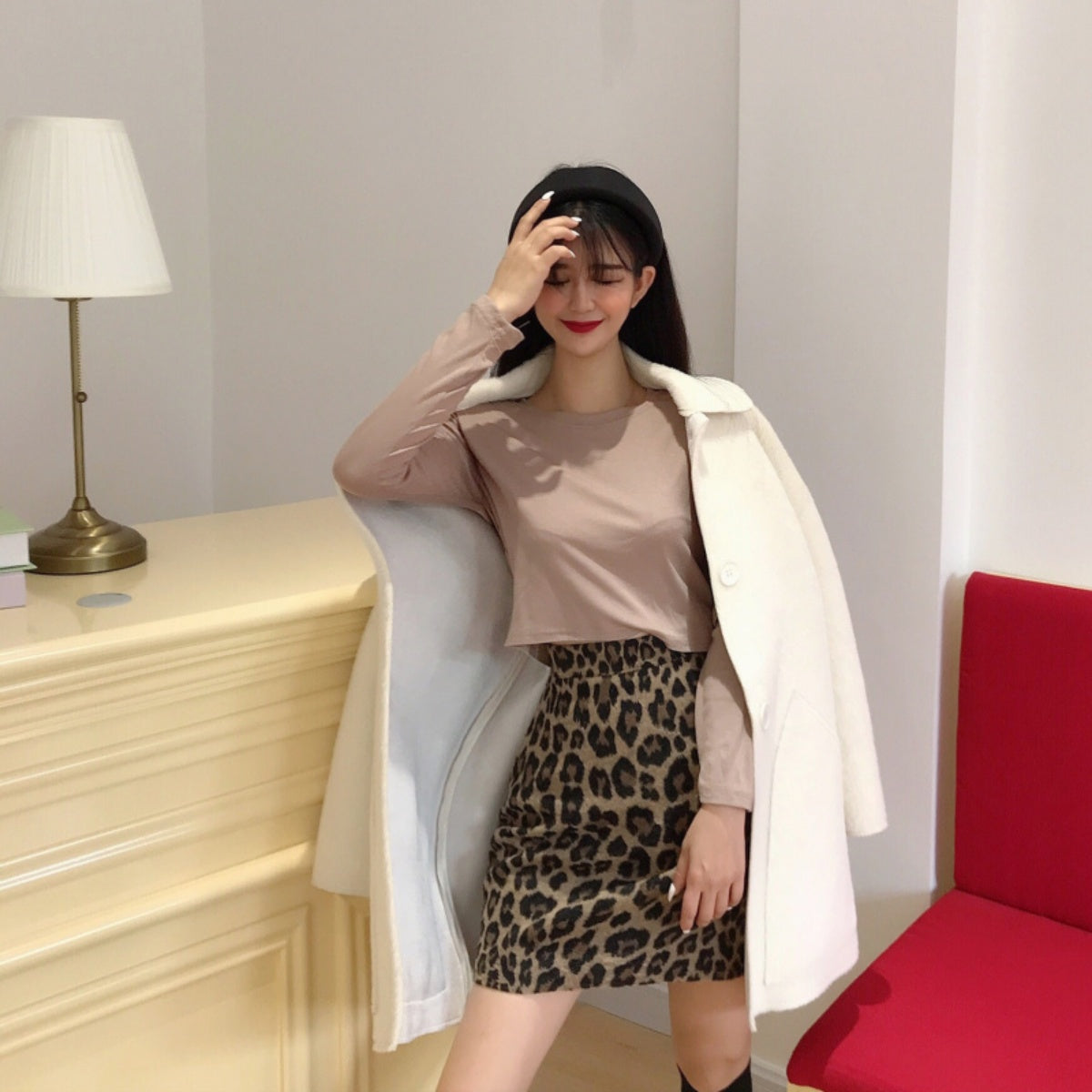 Skirt/レオパードタイトミニスカート ST/No.27207