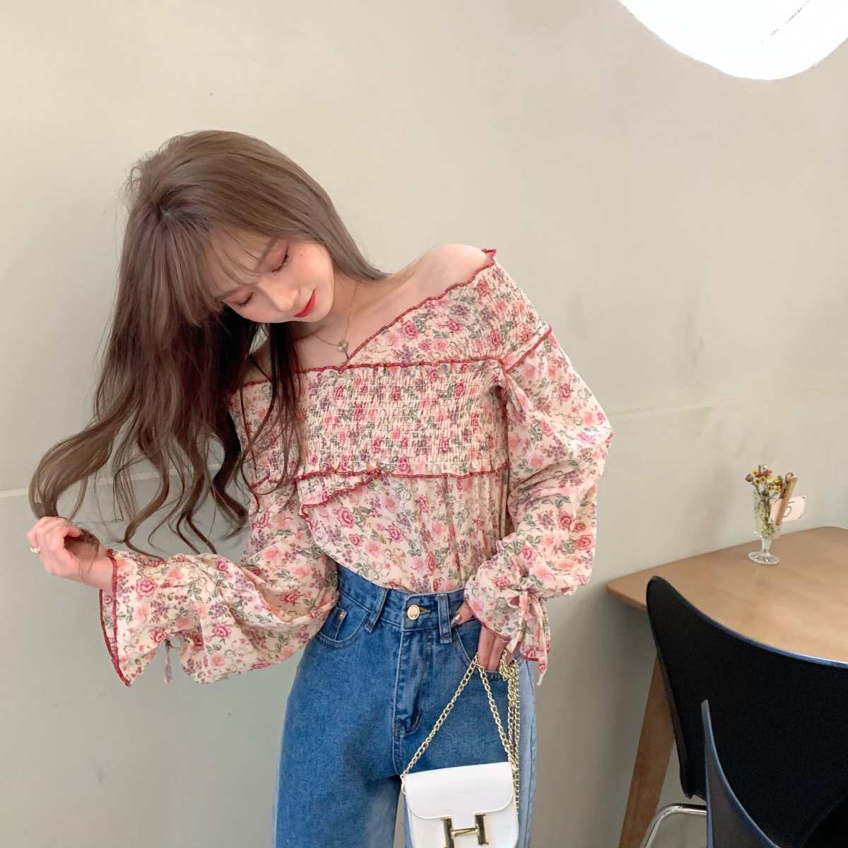 Blouse/花柄オフショルトップス ST/No.27357