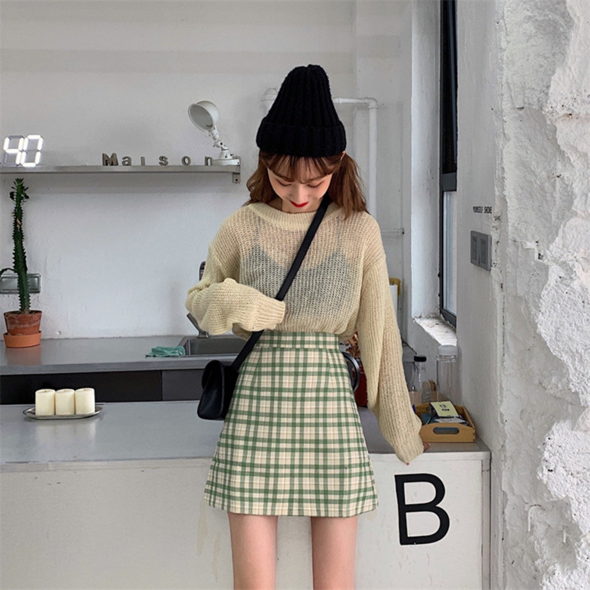 Skirt/ チェック台形スカート ST/No.27230