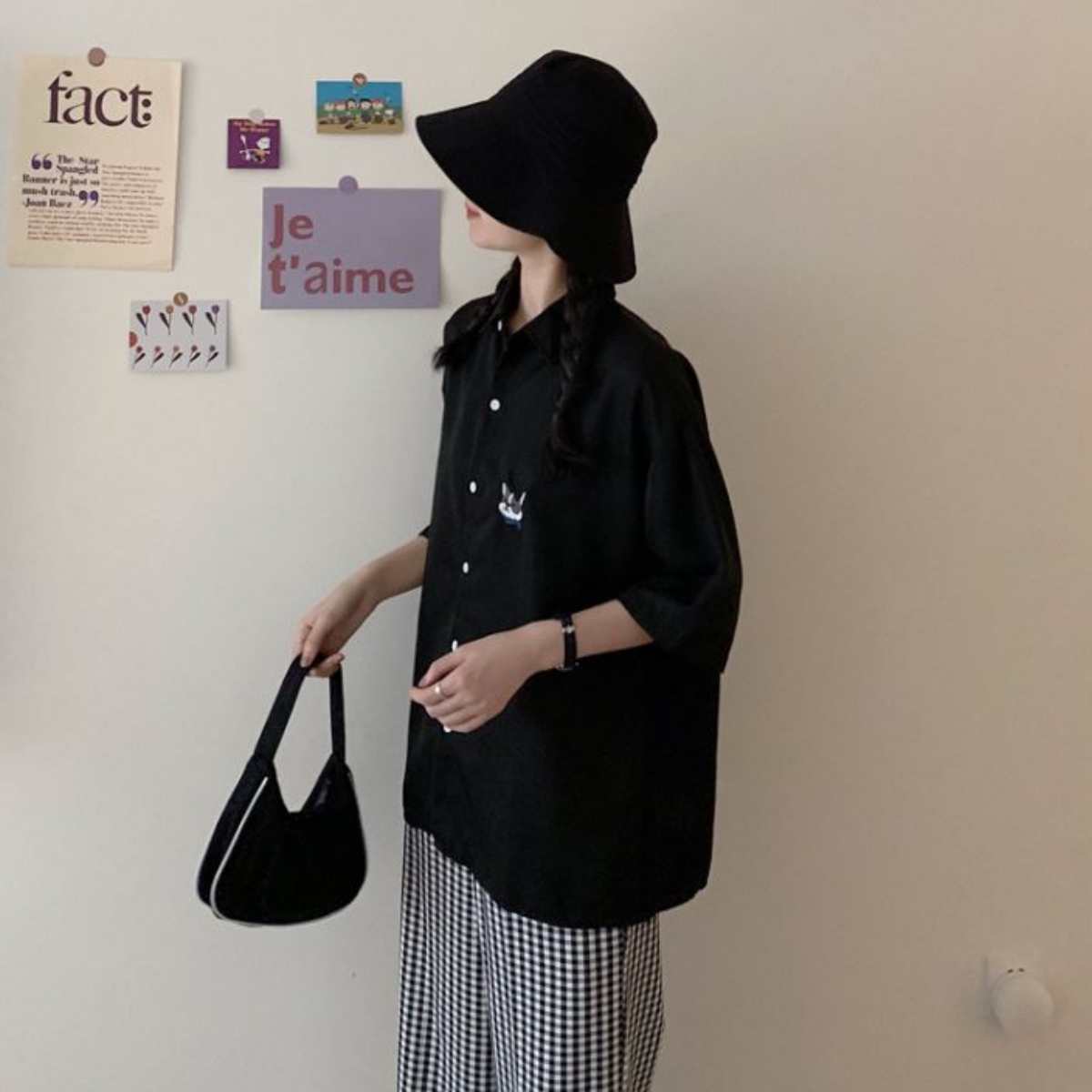 Tops/ ドッグアップリケ シャツ ST/No.27264