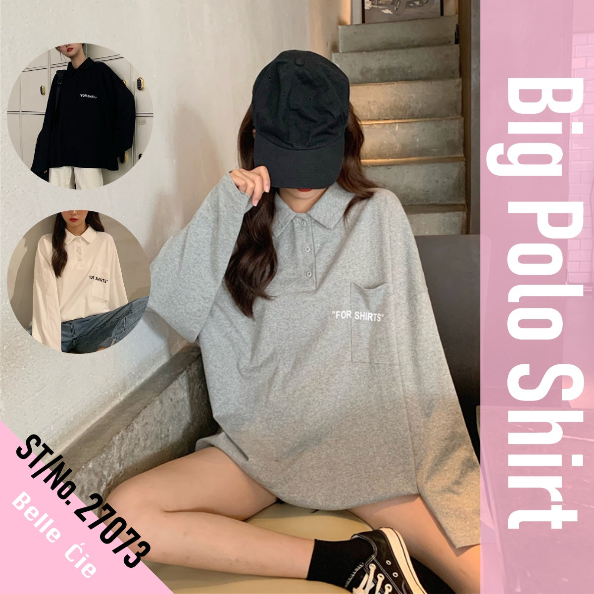 T-shirts/ポロ襟長袖Tシャツ ST/No.27073