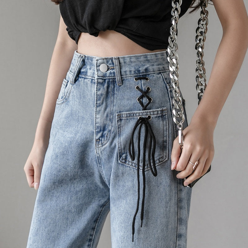 Jeans/レースアップデニムパンツ ST/No.27510