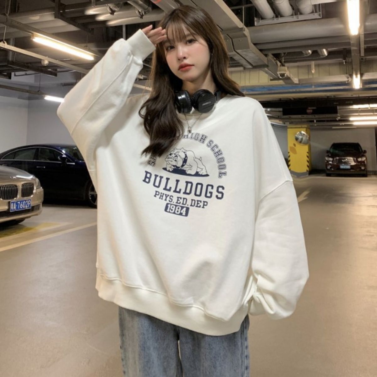 Tops/カレッジプリントスウェットロンT ST/No.27726