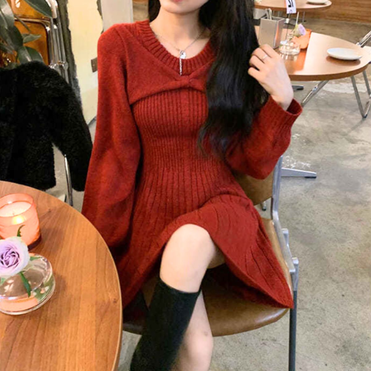 Dress/リボンニットワンピース ST/No.27799