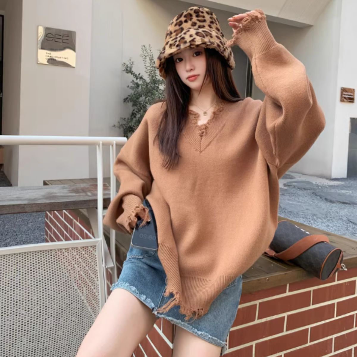 Knit/ダメージ加工Vネックニット ST/No.27814