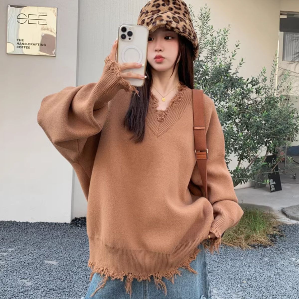 Knit/ダメージ加工Vネックニット ST/No.27814