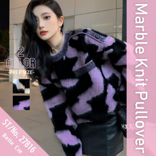 Knit/カラーマーブルニットプルオーバー ST/No.27816