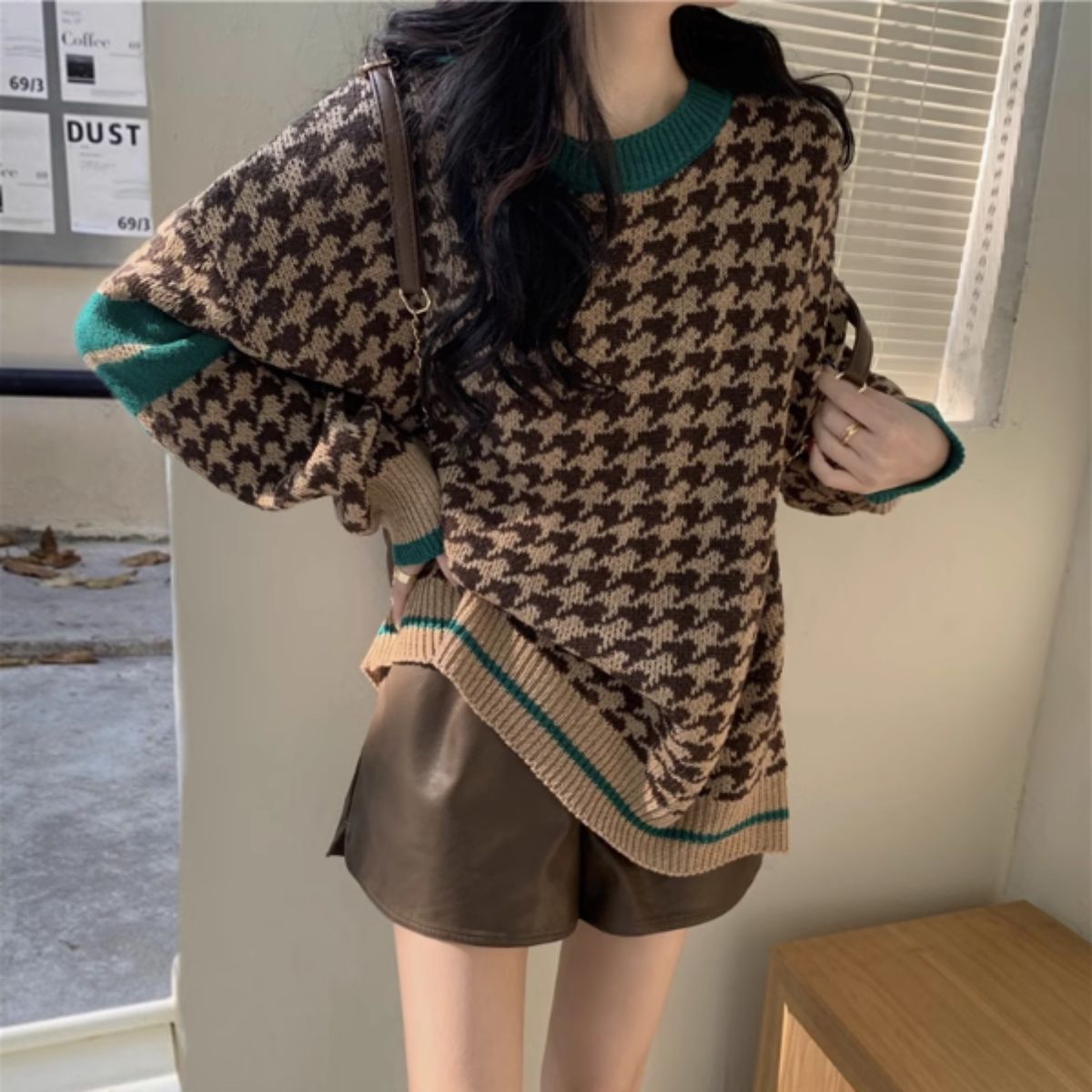 Knit/千鳥総柄ニットプルオーバー ST/No.27831