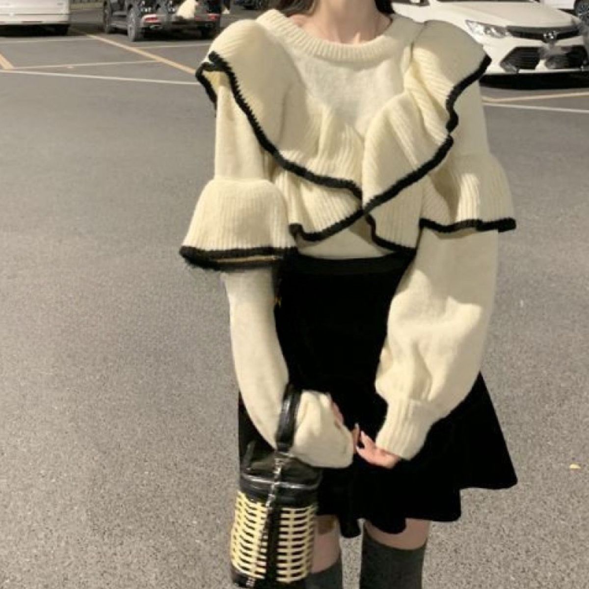 Knit/フリルニット2WAYトップス ST/No.27832