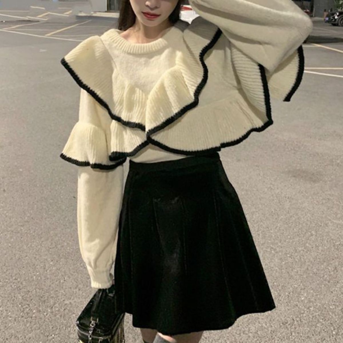 Knit/フリルニット2WAYトップス ST/No.27832