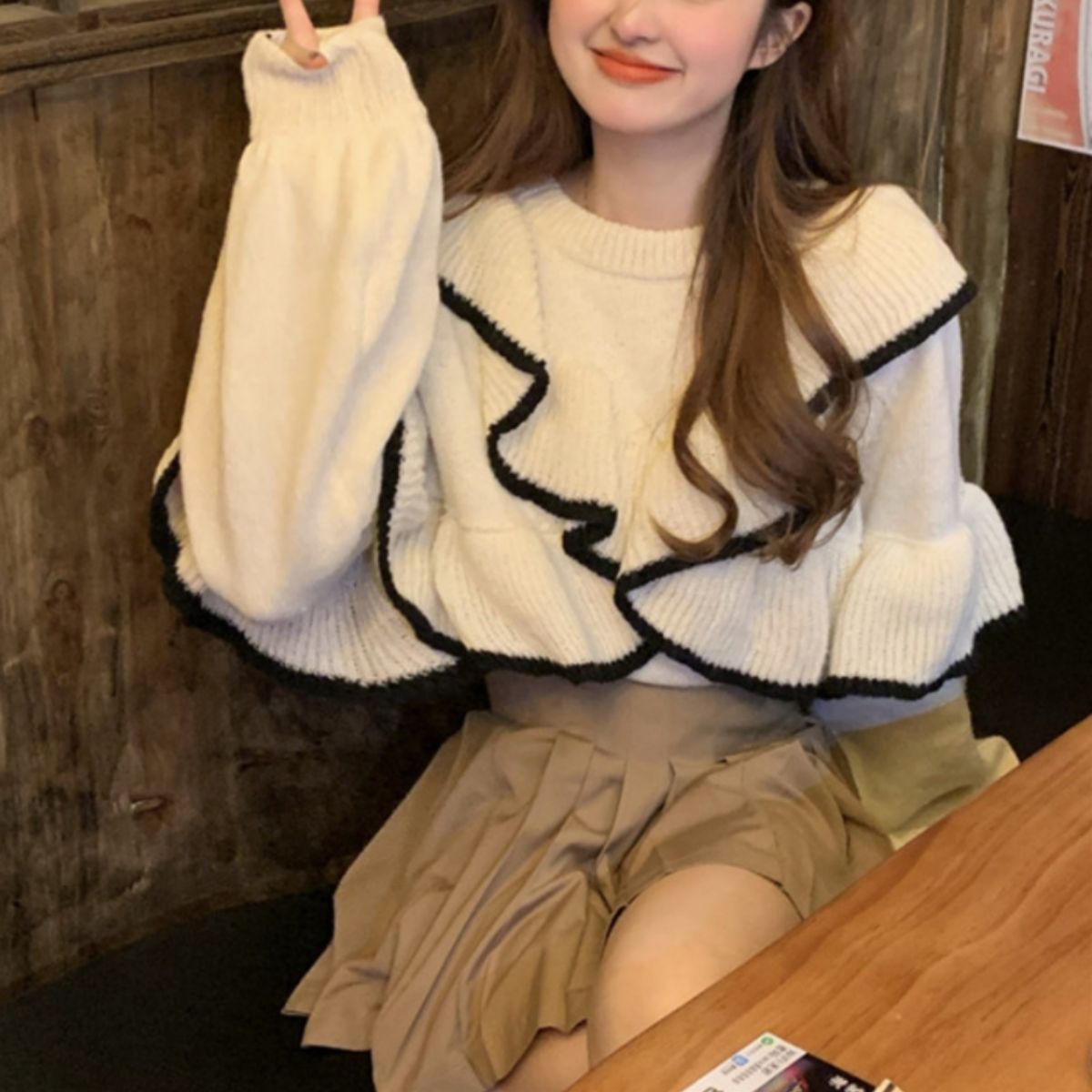 Knit/フリルニット2WAYトップス ST/No.27832